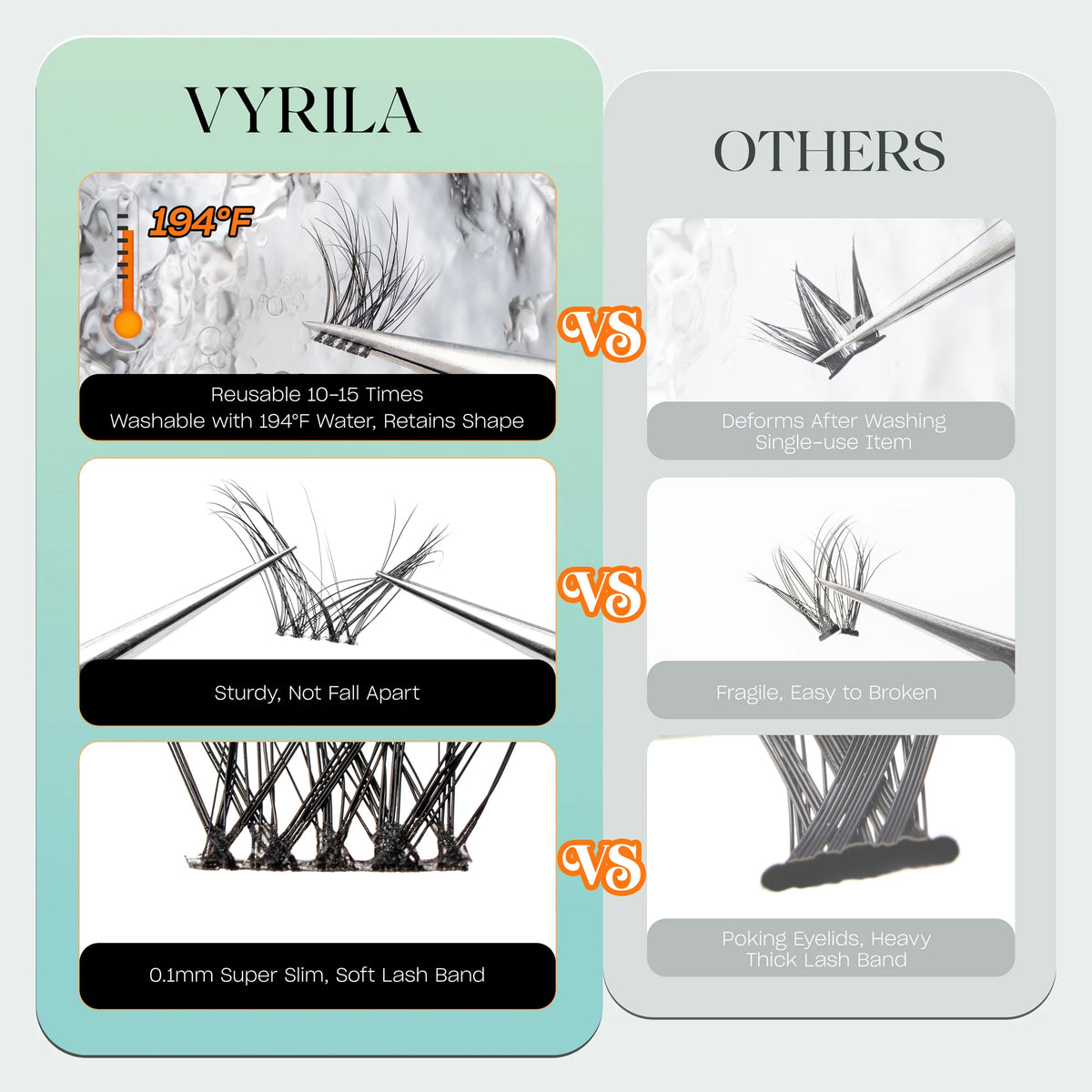 C curl mix lash clusters for natural 3D wispy eyelash extensions by HSF Marketplace