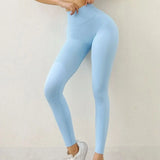 Women's high-waisted seamless leggings with peach butt-lifting fit for fitness and yoga