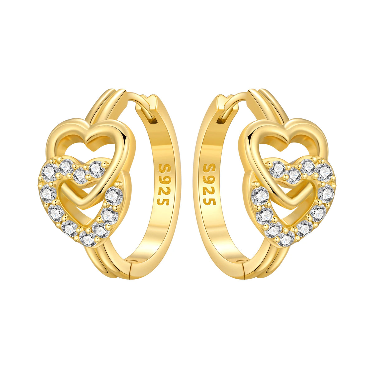 2026 925 sterling silver 18K gold-plated cherry blossom butterfly hoop earrings for women