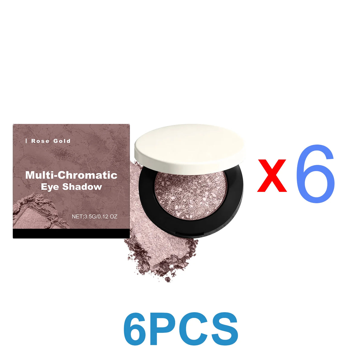 Rose gold shimmer eyeshadow palette with natural glow shades in a portable compact for travel, office, or party makeup