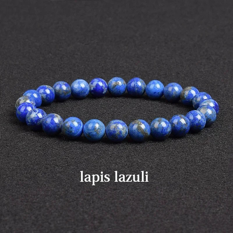 Genuine Natural Stone Bracelet Apatite Lapis Lazuli Agate Crystal Tiger Eye High Quality Gem Beads Bracelet Homme Jewelry Bangle