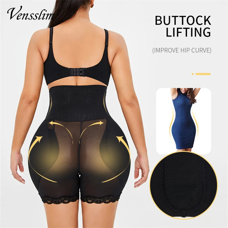 Women’s seamless butt and hip enhancer boyshort shapewear briefs with padded control panels