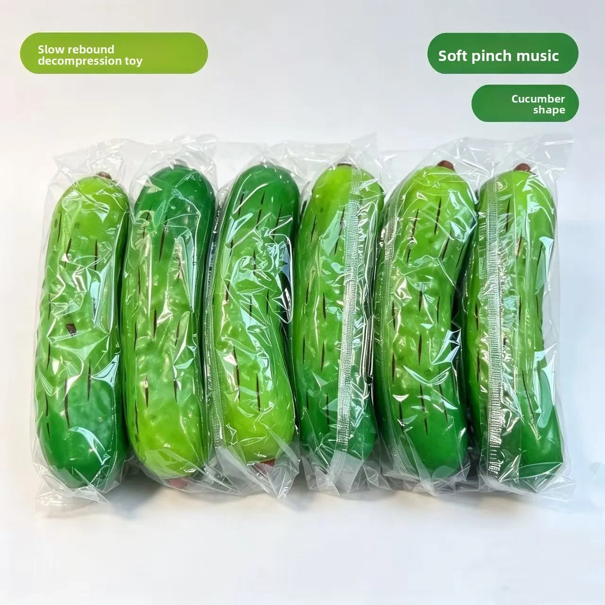 Hot Selling PU Slow Rising Squishy Toy, Realistic Cucumber Fruit Squeeze Stress Relief Decompression Fidget Toy Prop Model