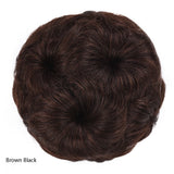 Black embellished human hair claw ponytail extension bun wig for women updo styles and special occasions