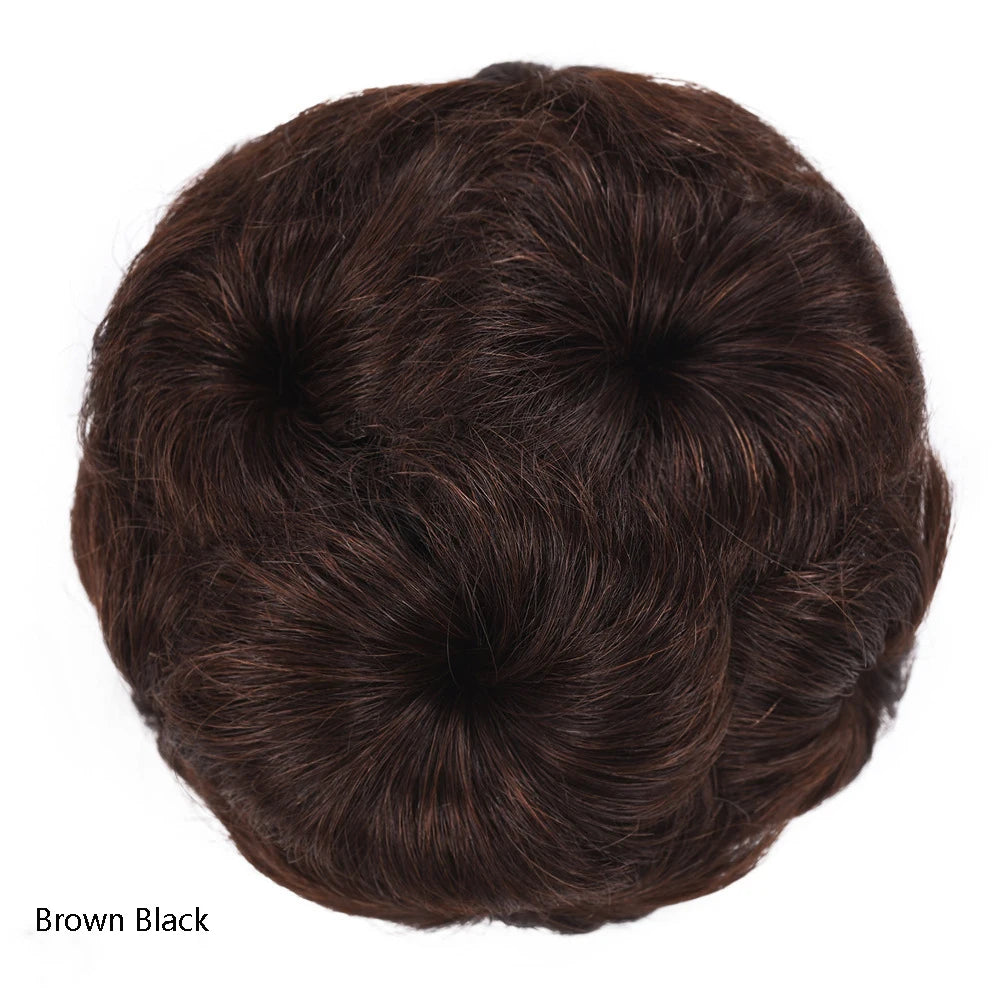 Black embellished human hair claw ponytail extension bun wig for women updo styles and special occasions