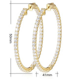 Moissanite hoop earrings in sterling silver by HSF, elegant women's jewelry shown on a clean background