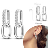 925 sterling silver hoop earrings with zirconia, hypoallergenic jewelry for women and girls