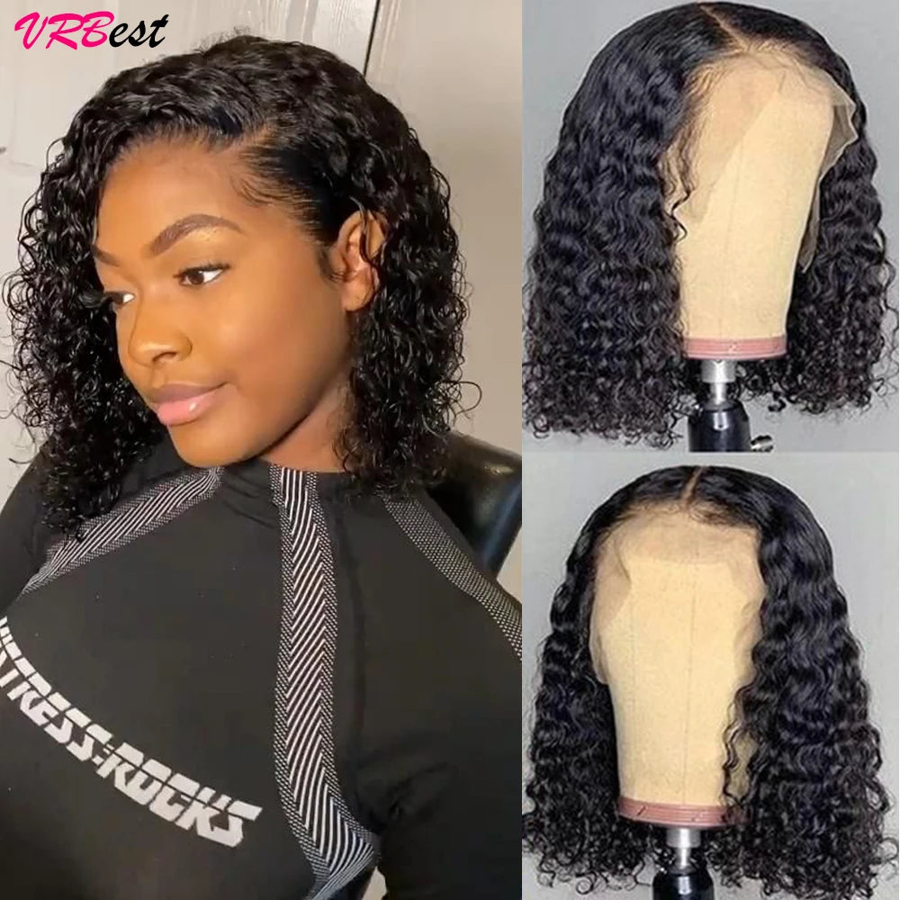 Ginger Orange Bob Wig Human Hair Deep Wave Curly Human Hair Wigs For Women 100% Human Hair Water Wave 13X4 Lace Frontal Bob Wig
