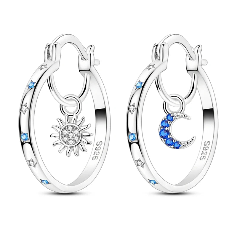 925 sterling silver hoop earrings with zirconia, hypoallergenic jewelry for women and girls by HSF Marketplace