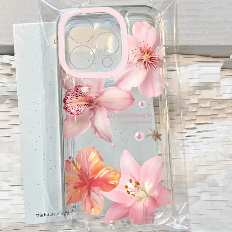 Pink lily flower phone case for iPhone 11 to 17 models by HSF Marketplace
