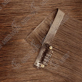 Invisible PU clip-in human hair extensions, 7-piece set with PU tape weft, 12–24 inch, 100–120g