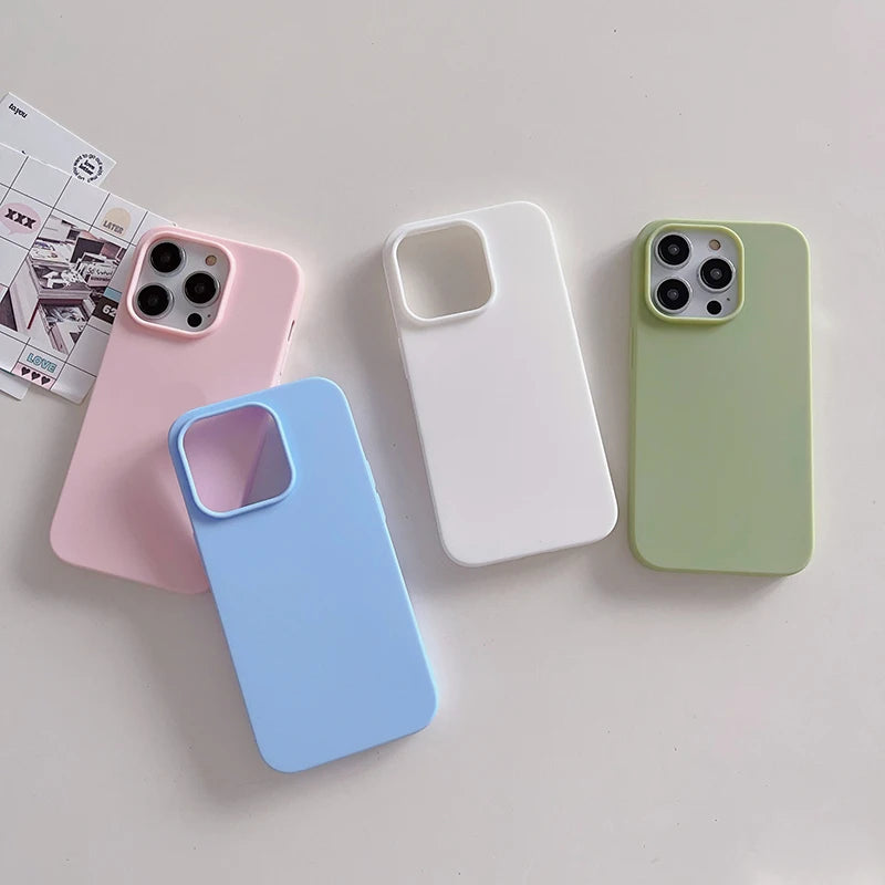 Candy color ultra-thin silicone case for iPhone 16 to 11 by HSF Marketplace
