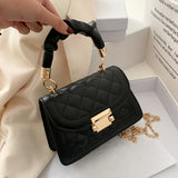 Luxury black PU leather underarm handbag for women, small shoulder purse with elegant design and compact clutch style.