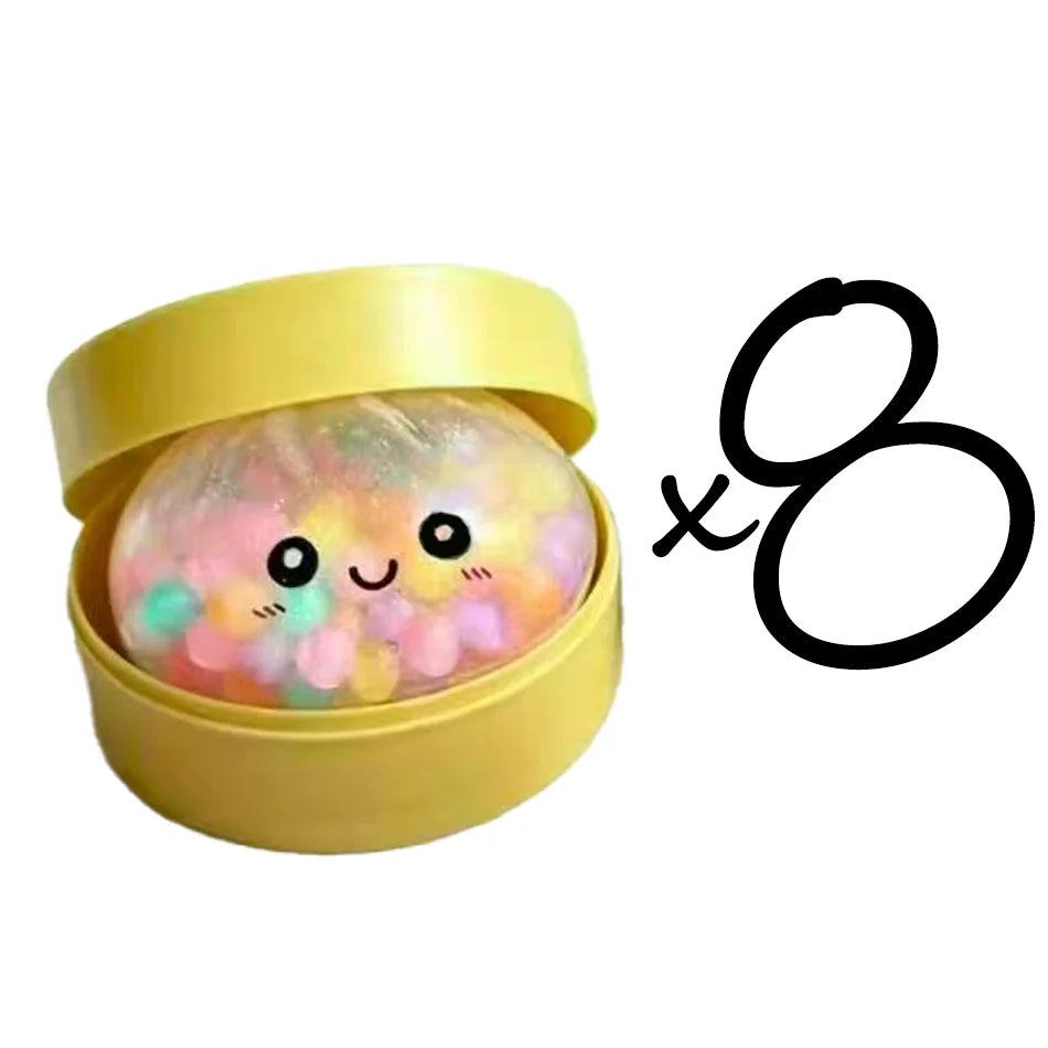 Rainbow dumpling squishy sensory toy by HSF Marketplace for stress relief and fun