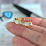 925 Sterling Silver Open Finger Ring Golden Enamel Donut Dazzling Geometric Punk For Women Jewelry Gift Dropship Wholesale