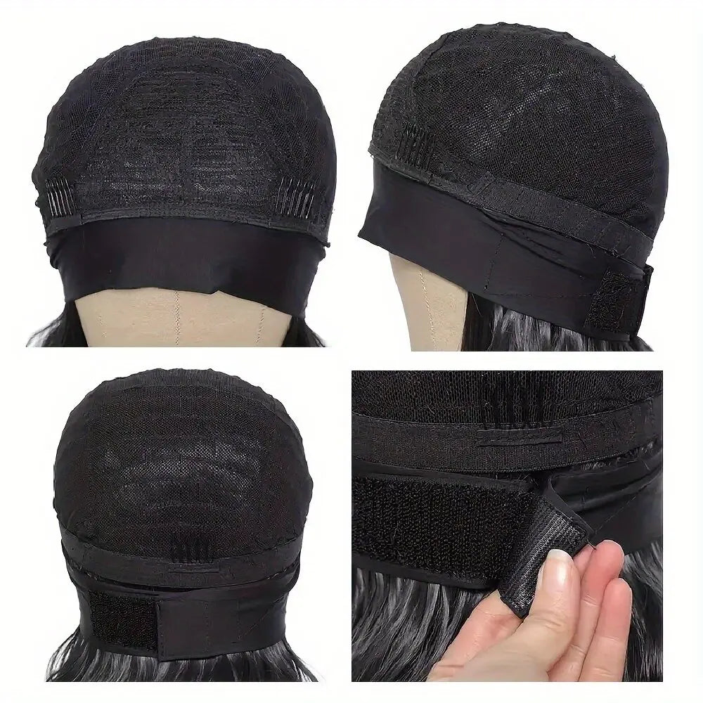32-inch Burmese curly headband wig, 250% density human hair, natural color, machine-made pre-plucked wig