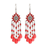 Bohemian water drop tassel earrings for women, vintage dangle jewelry by HSF Marketplace