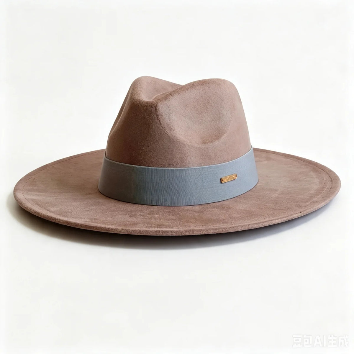 Women's wide brim suede fedora hat by HSF Marketplace, classic autumn and winter felt style