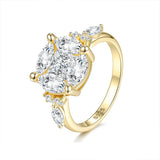 Moissanite stud earrings in rhodium-plated S925 silver, 8mm round stones, HSF Marketplace jewelry