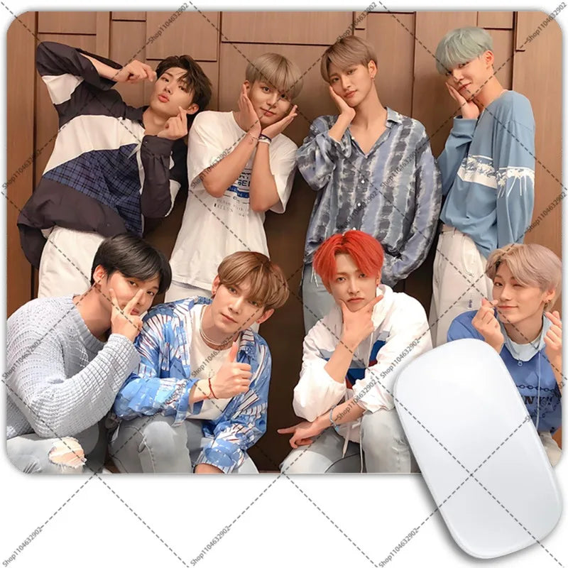 ATEEZ anti-skid mouse pad with wrist protector for fans, featuring K-culture design by HSF Marketplace