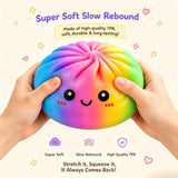 16cm Extra Large Big Dumplings Squeeze Toy Glitter with Steamer Steamed Stuffed Bun Squeeze Pinch Le Fidget Soft