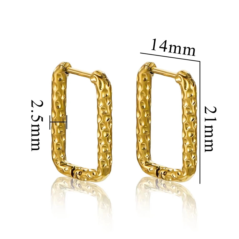 Six stainless steel textured hoop earring components for DIY jewelry making by HSF Marketplace