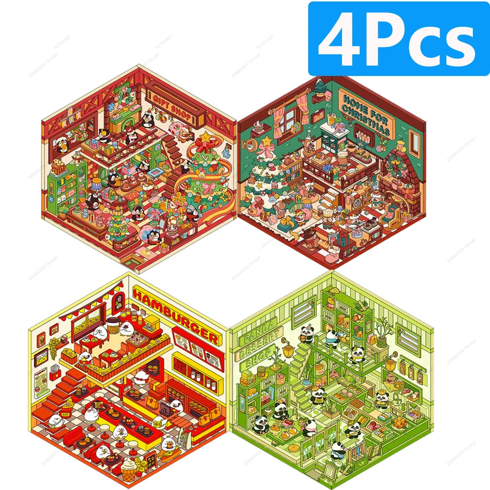 3D landscaping stickers for miniature scenes, colorful sticker therapy set by HSF Marketplace