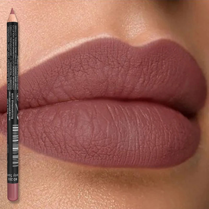 HSF Marketplace Rozza nude waterproof matte lip liner with high pigmentation, long-lasting Velve lip makeup, in 14 vibrant colors.