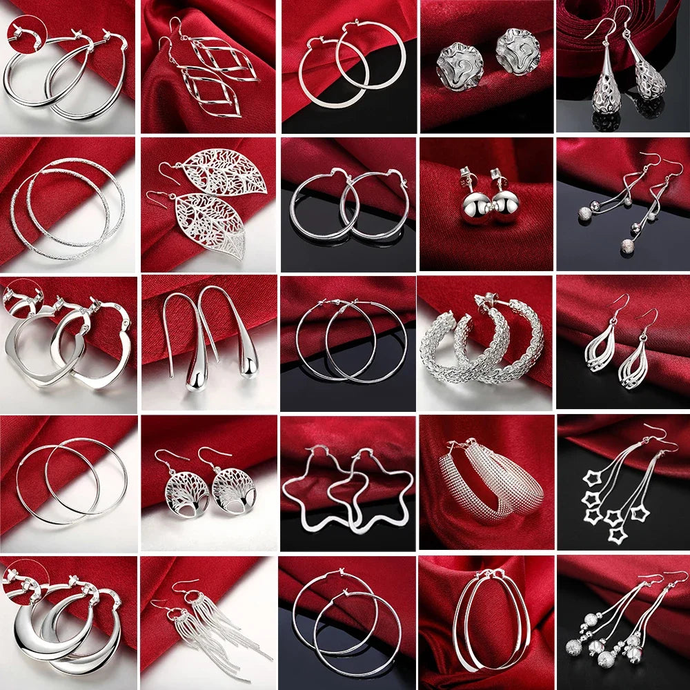 925 sterling silver hoop earrings for women by HSF Marketplace, showcasing a trendy, elegant jewelry design