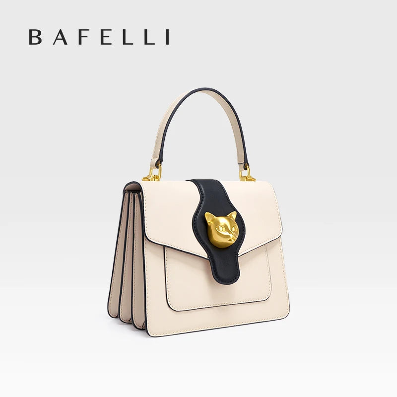 Elegant BAFELLI 2025 women's leather shopper bag with lady design, featuring shoulder and crossbody styles, stylish and original.