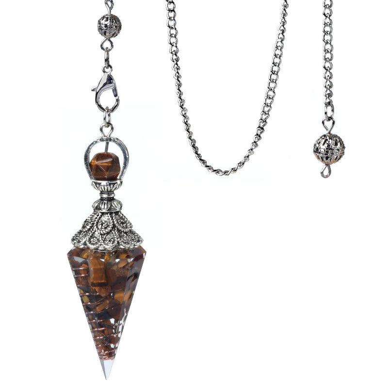 Natural stone pendulum pendant for jewelry making and energy, HSF Marketplace jewelry piece