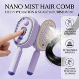 Professional R&D Spray Hair Brush 2-In-1 Misting Hair Brush with Water Spray Reduce Frizz Anti-Static Retractable Steam Massage