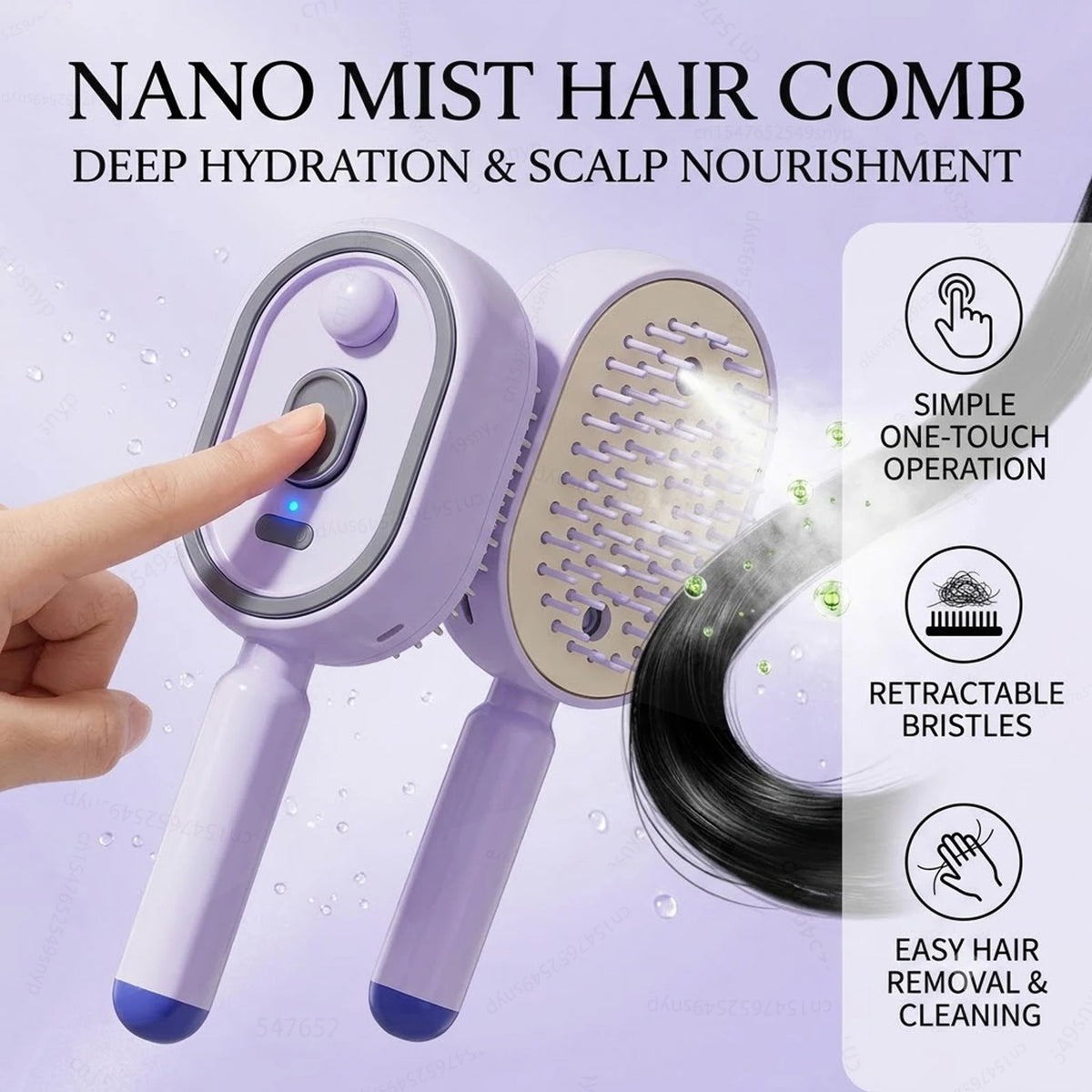 IN 2026 Multifunctional Massage Comb,Electric Spray Air Cushion Scalp ,Self-Cleaning Essential Oil Hair Care Comb,Gift for Women