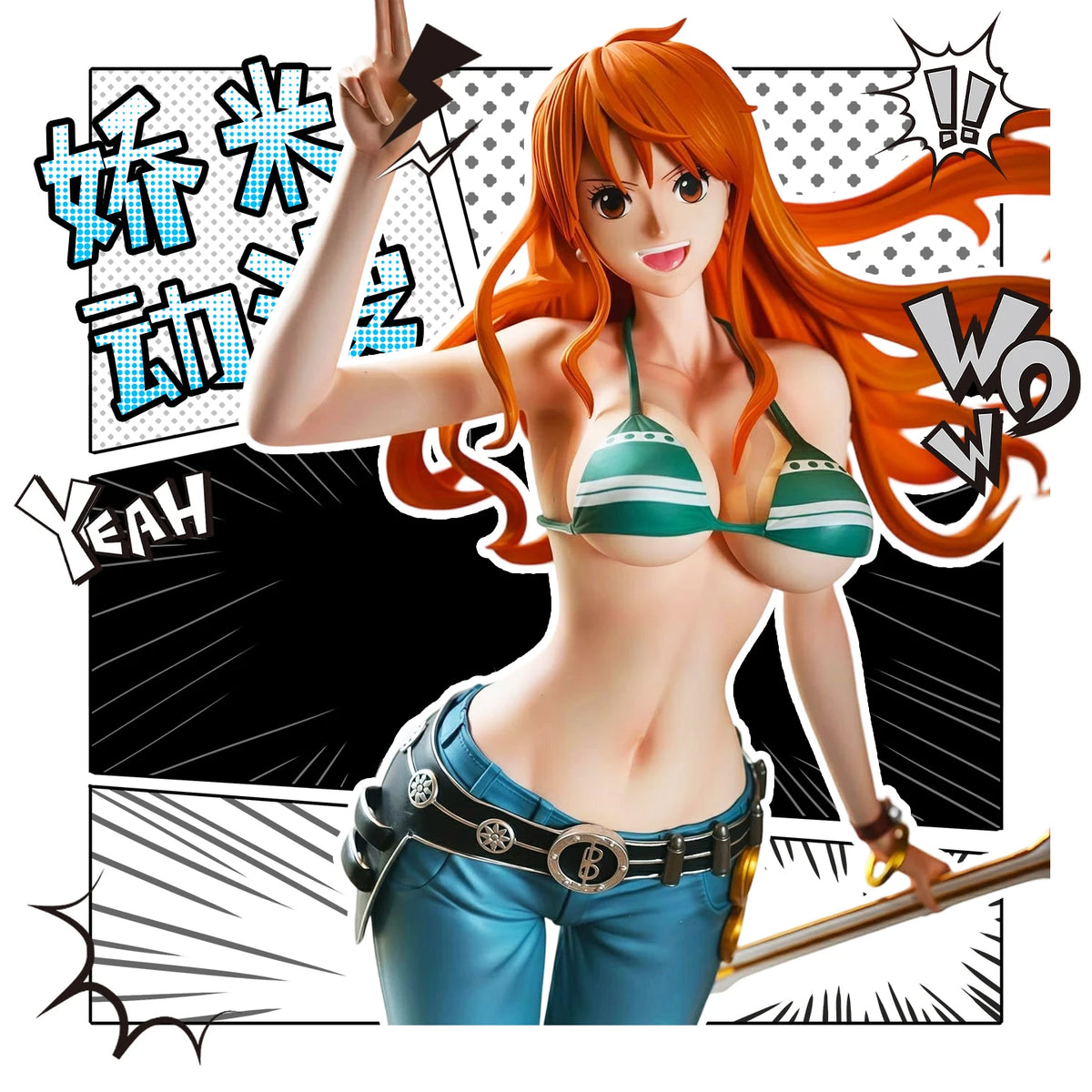 C2 Toys 22cm One Piece Nami PVC figure from the Straw Hat Troupe, two years later edition
