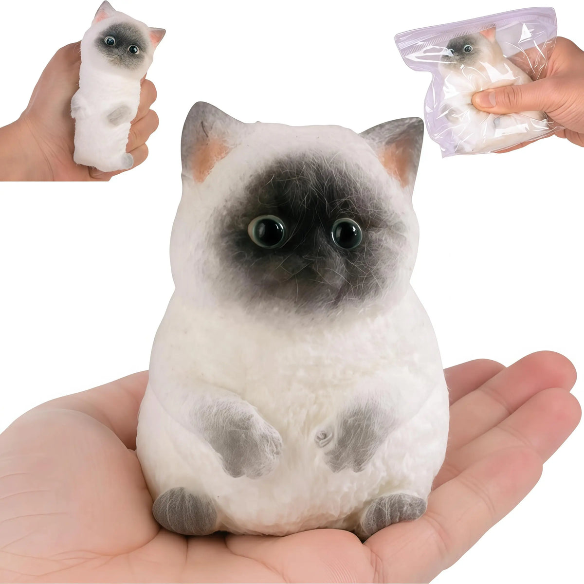 Soft Cute Cat Squishy Toy Kawaii Slow Rising Animal Figure Stress Reliever Squeeze Mini Plush-Like Gift Kids Adults