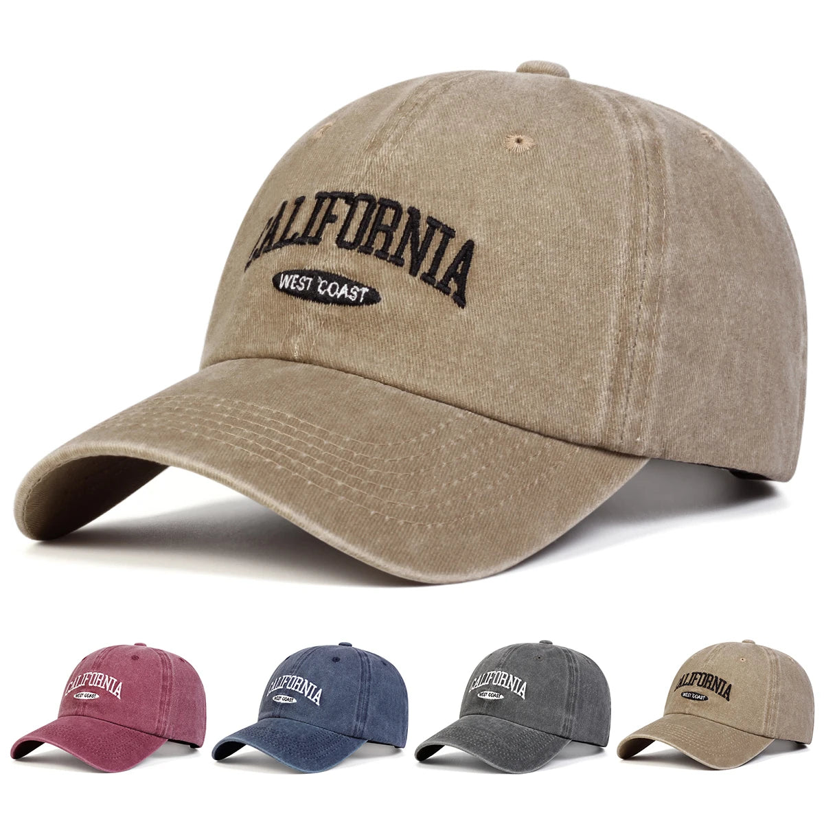 Unisex California letter embroidery baseball cap, black adjustable hat for all seasons by HSF Marketplace