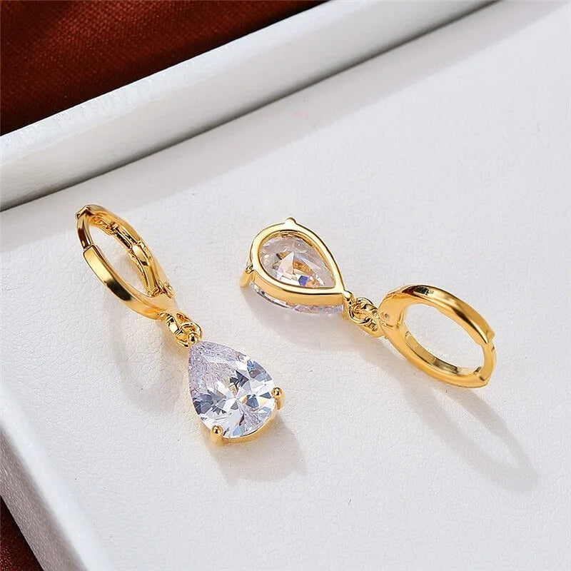 Elegant blue crystal dangle earrings for women, 10-pair jewelry set by HSF Marketplace