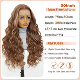 30 Inch Synthetic And Blend Lace Wigs For Women Body Wave Women Wigs 13x6 HD Lace Frontal Wigs With Baby Hair For African Female