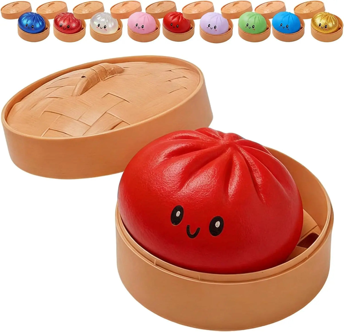 A2027Glitter Dumpling Glitter Dumpling Squishy with Box Dumplings Sensory Squeeze Toy for Stress Relief