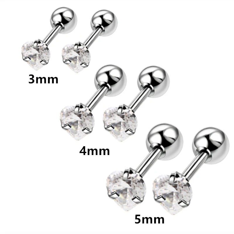 HSF Marketplace stainless steel heart stud earrings set for everyday wear