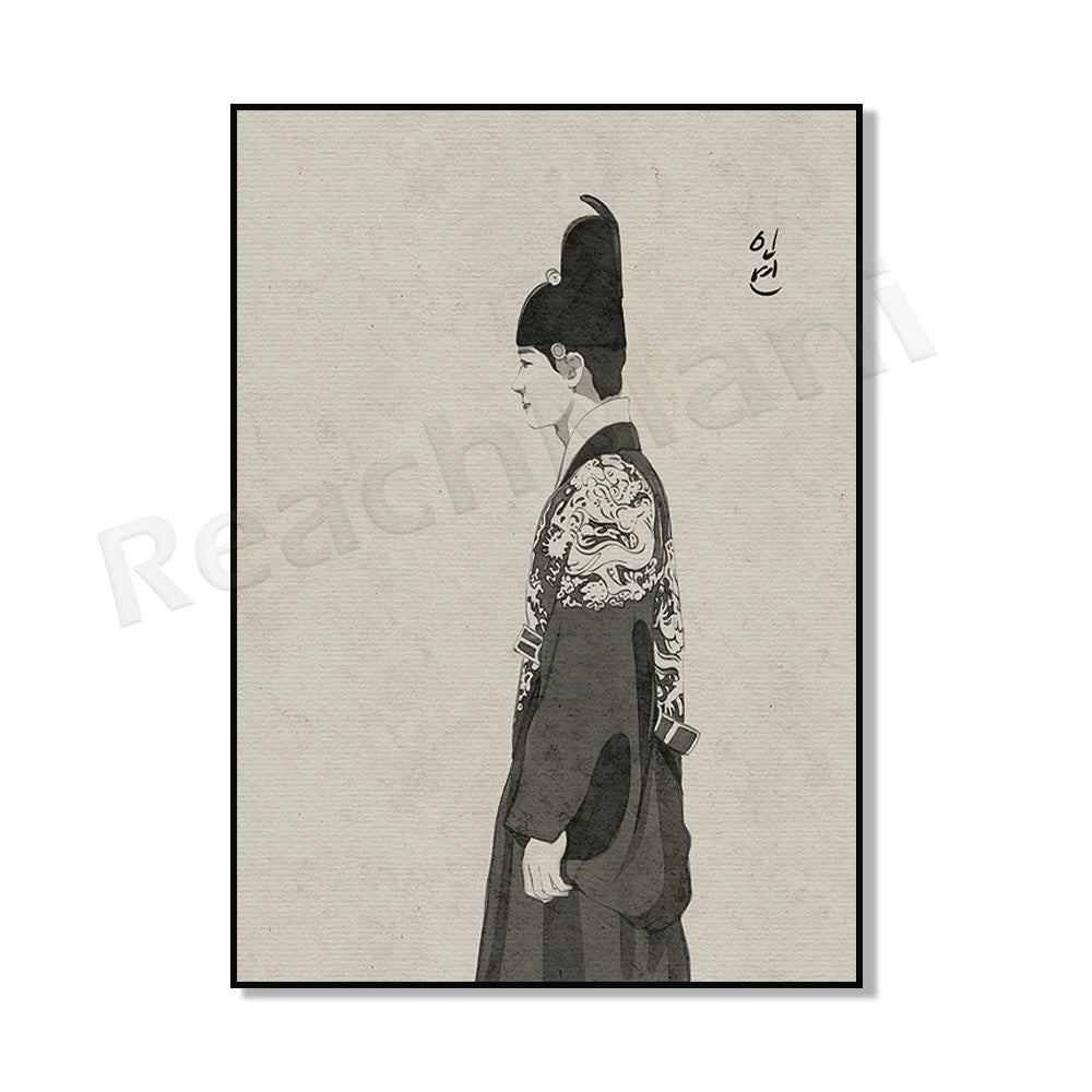 Korean Hanbok canvas poster, Asian home decor wall art by HSF Marketplace