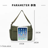 Stylish HSF Marketplace nylon multi-pocket messenger bag for women, shown in a compact crossbody design