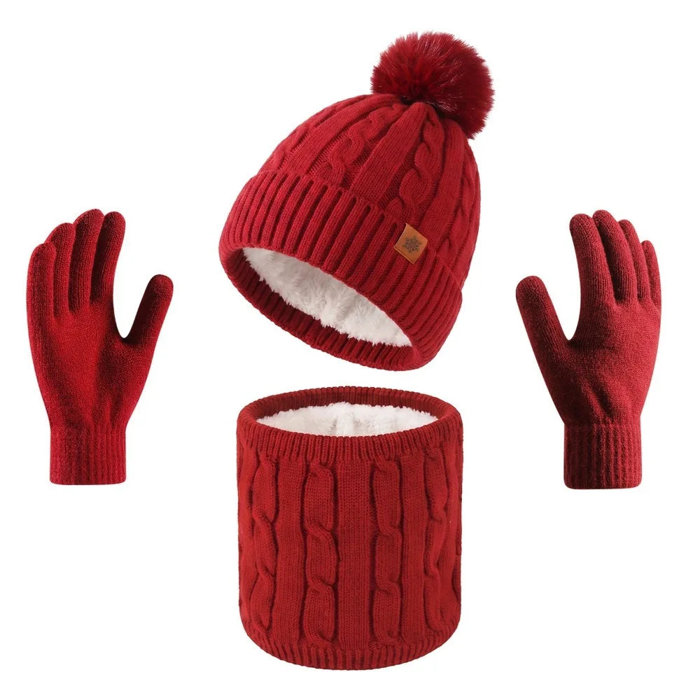 Warm winter hat, scarf, and gloves set for men and women by HSF Marketplace