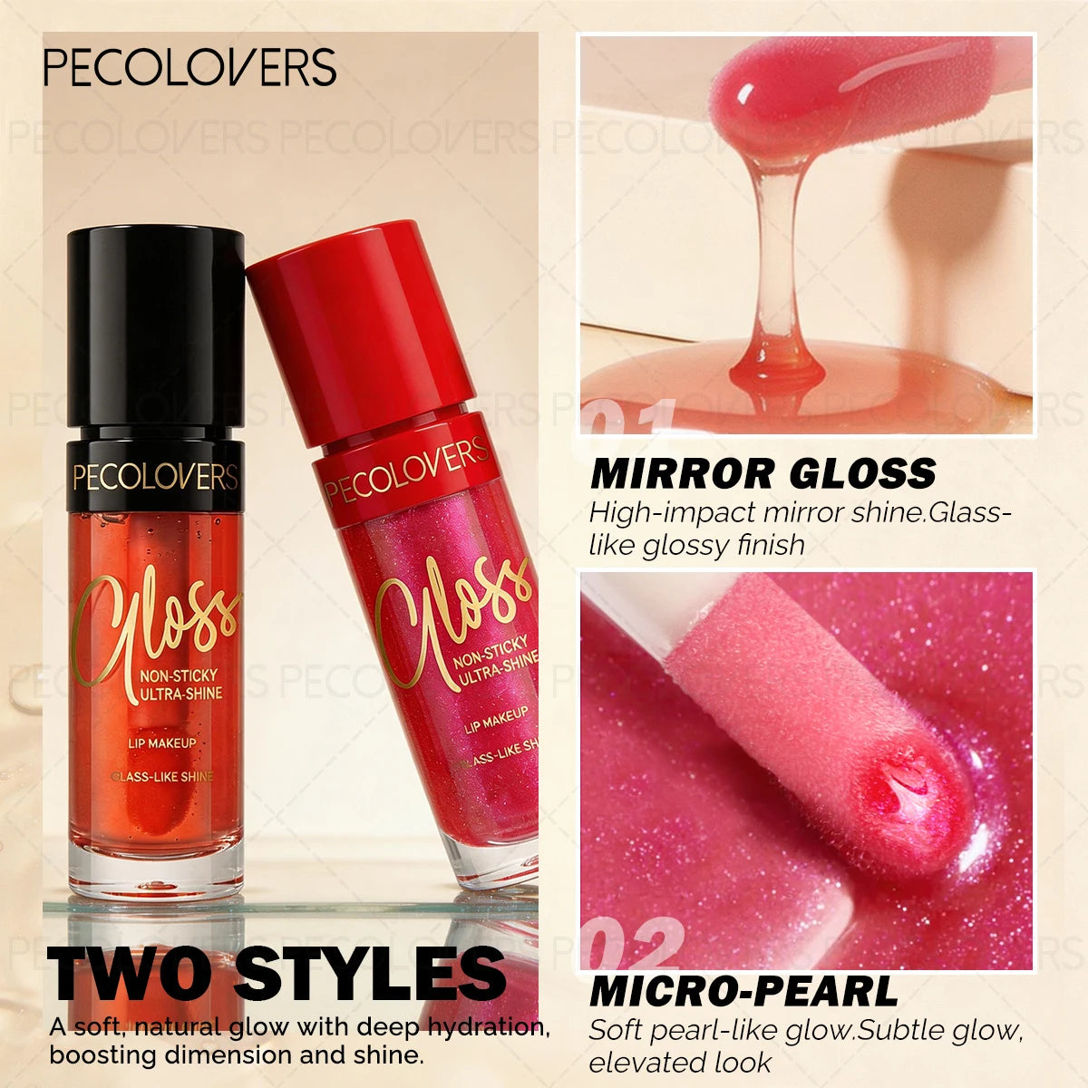 HSF Marketplace 6-piece lip makeup set with matte lip liner, moisturizing lip oil, lipstick, gloss, red nude lipstick, and cherry lip balm.