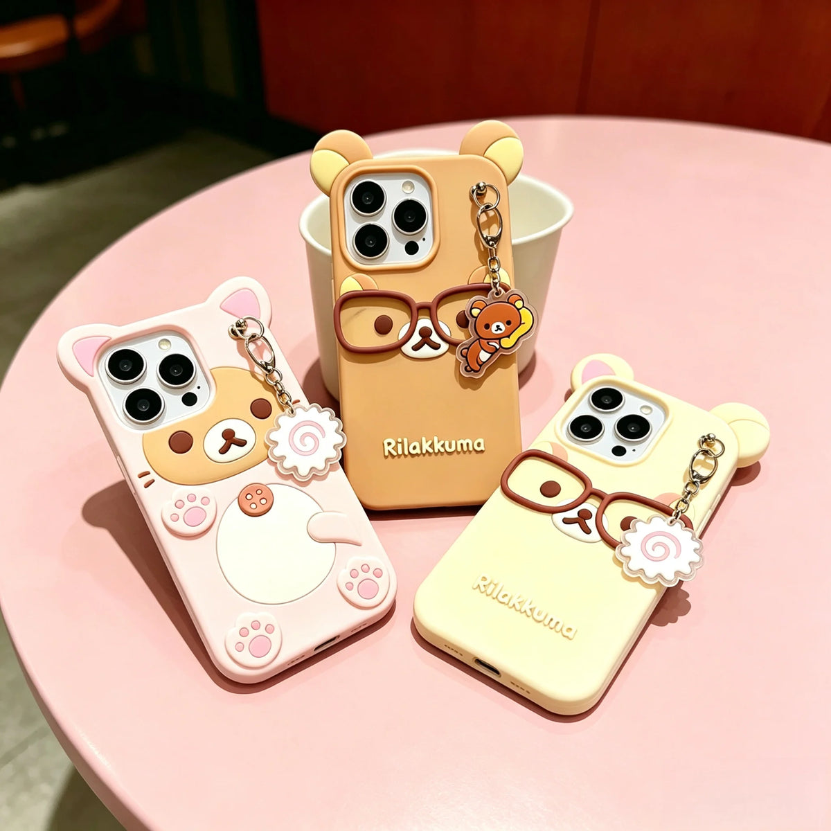 3D cute bear cartoon iPhone case for 12 to 17 Pro Max models by HSF Marketplace