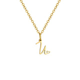 Gold plated heart initial necklace for women featuring a stainless steel A-Z letter pendant, waterproof monogram jewelry.