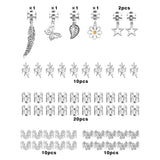 56-piece silver hair cuffs for braids and dreadlocks, HSF Marketplace hair styling accessories