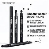 HSF Marketplace 7-piece waterproof liquid eyeliner set with moon, star, and heart shaped stamps for precise makeup applications
