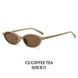 Retro oval frame sunglasses by HSF Marketplace with small trendy punk cat eye design and sun protection.