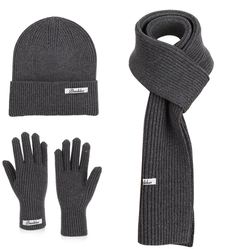 Women’s winter warm knitted hat, scarf, and gloves set by HSF Marketplace